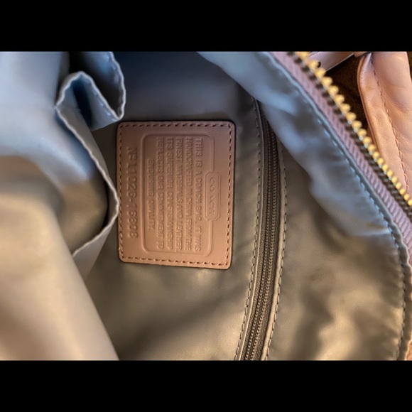 Pink shoulder and cross body coach bag with scarf - Picture 2 of 3